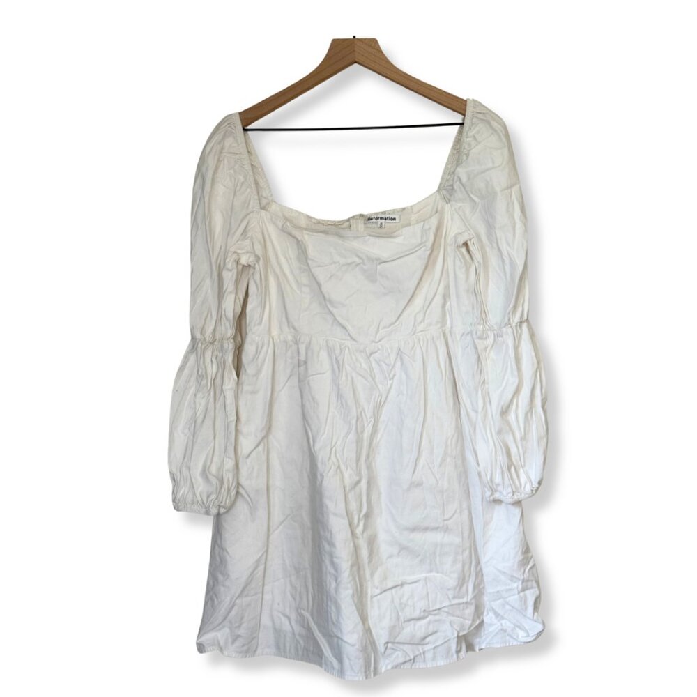 Reformation Women's White Long Sleeve Mini Dress - Picture 5 of 8